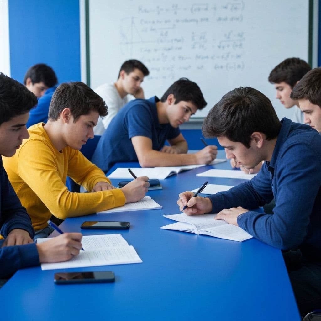 Students preparing for prestigious math competitions